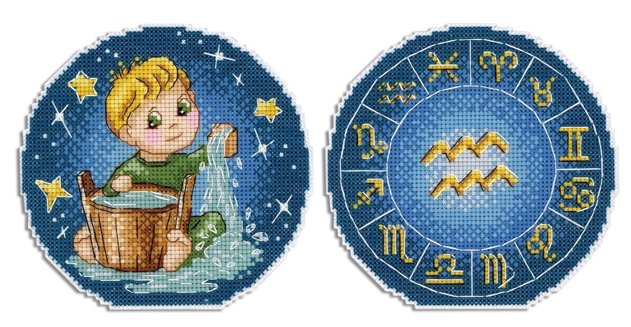 Cross Stitch Kit Zodiac Signs. Aquarius SR-700 Baby Blue Star