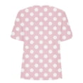 thumbnail image 5 of fartey Casual Shirts for Women Button Polka Dot Print Loose Fit Tshirts Summer V Neck Hollow out Short Sleeve Vacation Blouse, 5 of 5