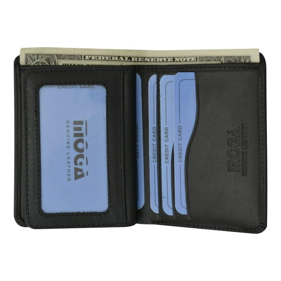 Moga Small Compact Credit Card ID Holder Wallet High End Leather 90074