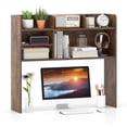 thumbnail image 1 of Costway 3-Tier Desktop Bookshelf with 6 Shelves Desk Organizer for Computer Desk Rustic Brown, 1 of 10