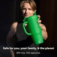 thumbnail image 3 of Silipint 32oz Silicone Tumbler with Handle, Flip Lid and Straw BPA-Free, Non-Toxic, Unbreakable, Freezer, Microwave, Dishwasher Safe Tumbler Perfect for Tea, Cold Water, Smoothies (Classic Green), 3 of 8
