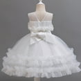 thumbnail image 5 of AUNVITO Girls Sleeveless Round Neck Dress Mesh Tulle Layered Pageant Evening Party Princess Gown Elegant, 5 of 8