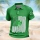 thumbnail image 4 of Ceisia Men's St. Patrick's Day Polo Shirt Collection | Shamrock American Flag Print | Casual Short Sleeve Collared Tops Gift, 4 of 5
