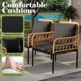 thumbnail image 3 of Emorefun 4 Piece Patio Set, Outdoor Wicker Furniture with Coffee Table & Cushions for Backyard, Garden, Beige/Black, 3 of 5