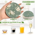 thumbnail image 4 of Watercolor Magnolias 4in Bar Coasters Set of 6 with Storage Rack Durable Heat Resistant, 4 of 7