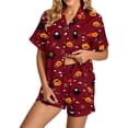 thumbnail image 3 of jiaxiM Halloween Pajama Set Women, Halloween Pjs Women, Pumpkin Graphic Summer Pajama Set, Loose Fit Short Top And Shorts Set, Soft Loungewear Sleepwear for Daily Use, 3 of 5