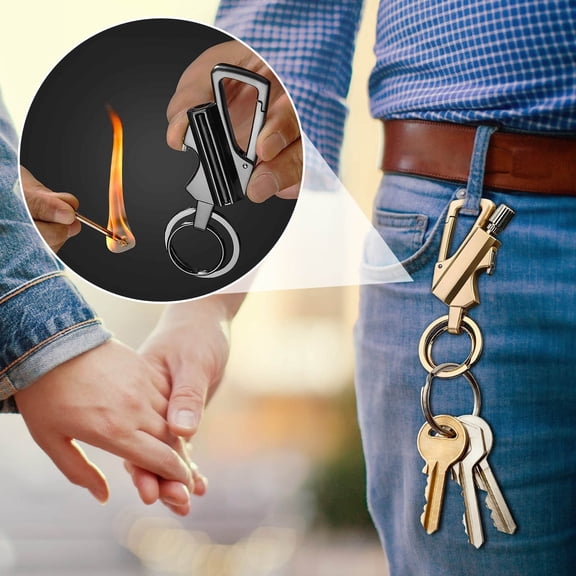 Permanent Match Infinity Lighter with Multitool Keychain Bottle Opener, Reusable Waterproof Match Strike Anywhere,Fire Starter for Outdoor Survival, for Men