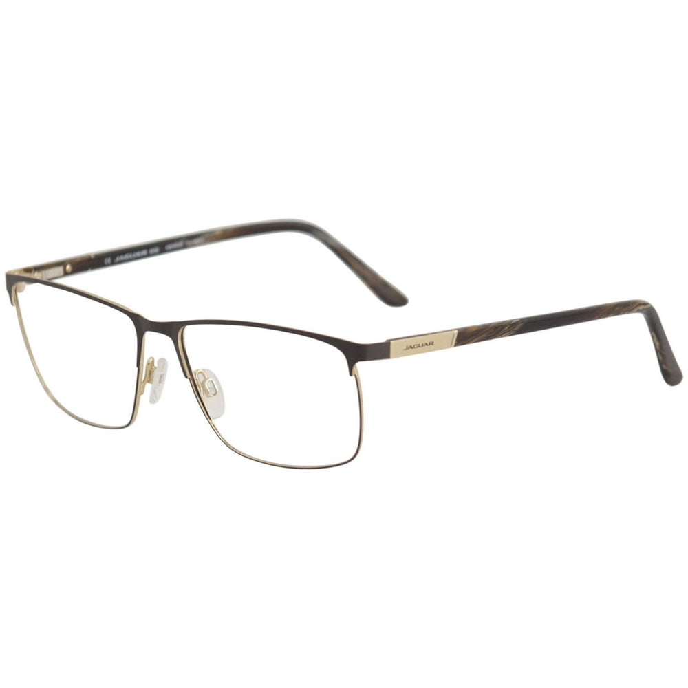 Jaguar Men's Eyeglasses 33092 1087 Brown/Gold Full Rim Optical Frame ...