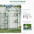 thumbnail image 5 of Outsunny Outdoor Walk-In Mini Greenhouse with Mesh Door & Windows,Small Portable Garden Green House with 3 Tiers 6 Shelves,Trellis,& Plant Labels,Clear Plastic Garden Outdoor Sheds, 5 of 10