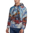thumbnail image 3 of Uemuo Cartoon Train Hot Air Balloon Pattern Men's Hoodie - Casual Pullover Hoodie with Kangaroo Pocket, Stylish Hooded Sweatshirt for Everyday Wear-Small, 3 of 7