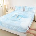 thumbnail image 4 of Manfei Kawaii Bowtie Queen Sheets,Lovely Initial S Queen Sheet Sets,Blue,4pcs, 4 of 6