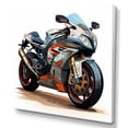 thumbnail image 2 of Designart "Sleek Speed Motorcycle in Orange and Black I" Transportation Wall Art - Modern Orange Motorcycle Living Room Canvas Art, 2 of 6