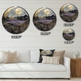 thumbnail image 4 of Designart "Golden Moonrise III" Landscape Modern Metal Round Art Living Room, 4 of 5