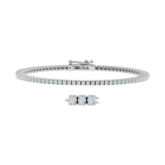 2 Carat Diamond Tennis Bracelet in 10K White Gold (7.5 Inch)