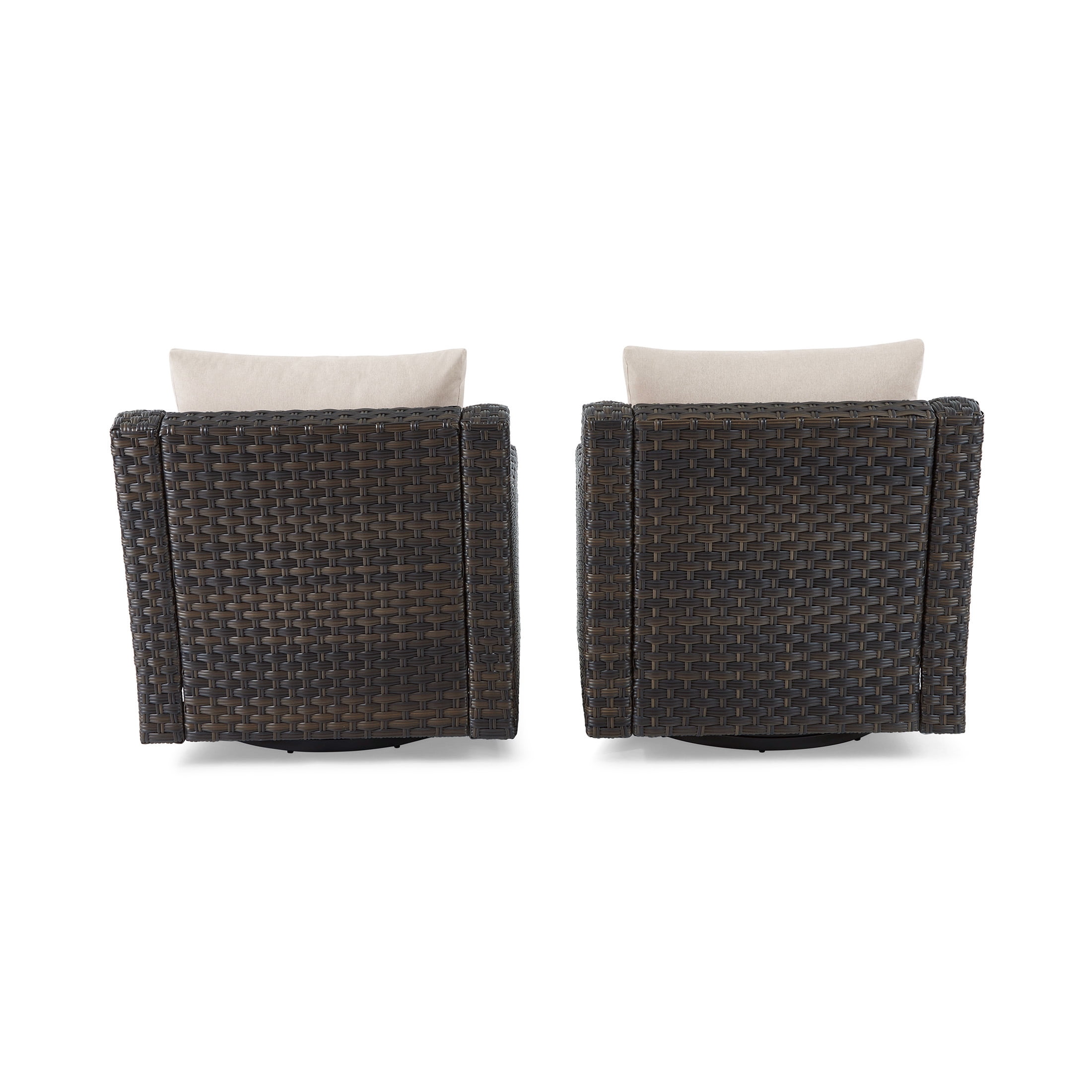 Better Homes & Gardens River Oaks Outdoor Swivel Gliders with Patio Covers, Set of 2, Dark Brown