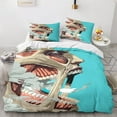 thumbnail image 1 of Attack on Titan Lightweight and Soft Microfiber Pieces with Anime Digital Printing Cartoon Duvet Cover Double（xc, 1 of 5
