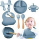 thumbnail image 2 of Set de Vajillas y Platos de Silicona, Azul, con Ventosas y Baberos Ajustables para Bebé, Seguros par, 2 of 9