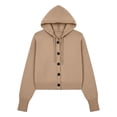 thumbnail image 7 of Maplenight Hooded Cardigans for Women Button Down Knit Sweater Long Sleeve Drawstring Casual Fall Lightweight Sweaters, 7 of 7