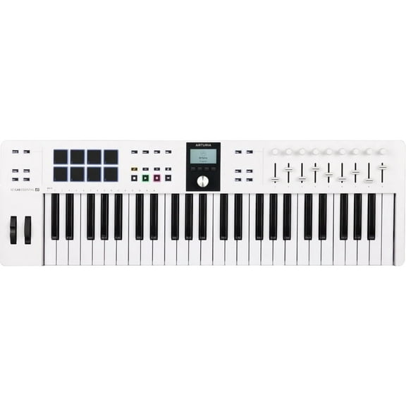 Arturia KeyLab Essential 49 mk3 49-Key USB MIDI Controller Keyboard, White