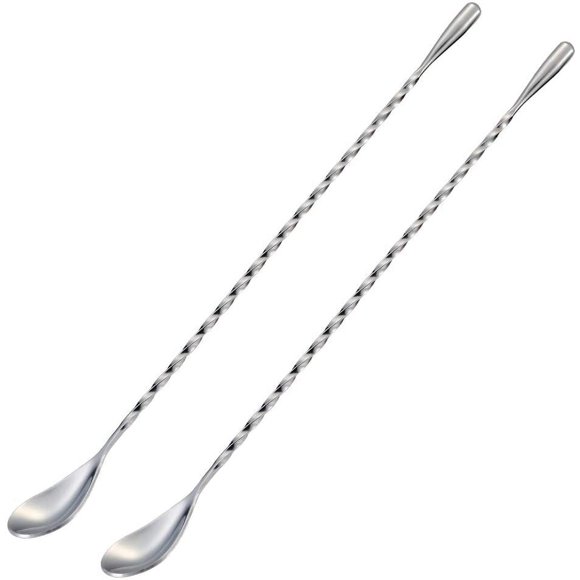 2pcs/set 12 Inches Stainless Steel Bartender Mixing Spoon