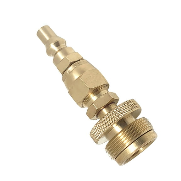 Brass 1lb Propane Tank Adapter Easy Assembly for Portable Griddles, Connects to RV Quick Release Adapter