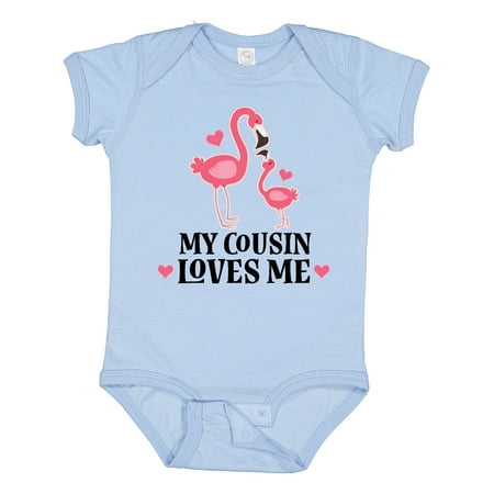 

Inktastic My Cousin Loves Me Flamingo Girls Baby Bodysuit