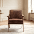 thumbnail image 7 of MOONMISS Mid Century Modern Accent Chair Solid Wood Frame Microfiber Living Room,Brown, 7 of 7