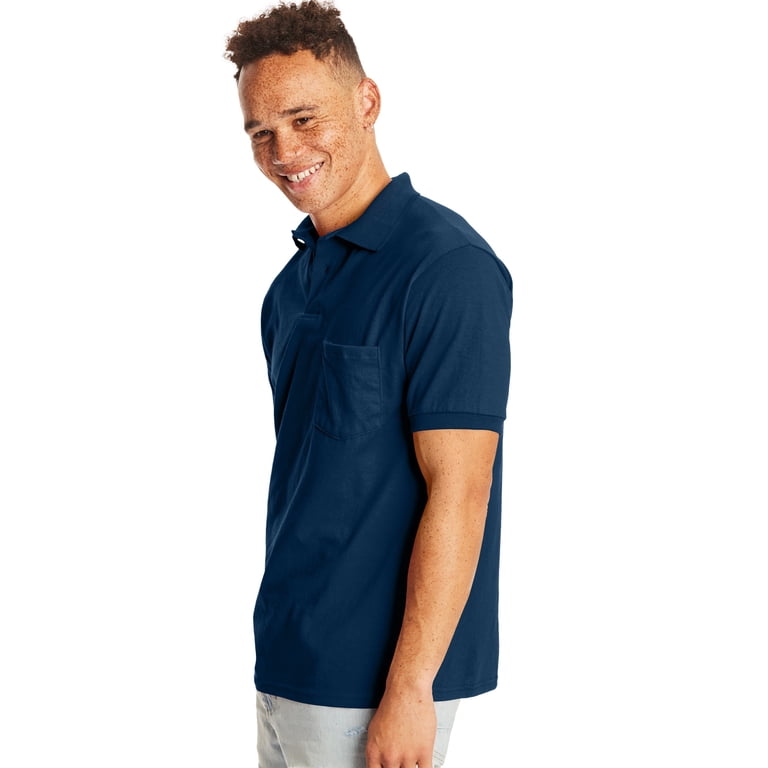 Hanes EcoSmart Men's Pocket Polo Shirt 2-Pack photo 2