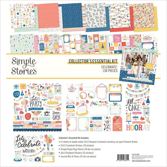 Simple Stories Kit Essentiel de Collectionneur 12" X 12"-Célébrez! ATE17430