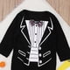 thumbnail image 5 of Body De Bebé Canastilla Onesies Para Niños Pequeños Algodón Manga Larga Traje De Caballero Corbata Estampado Casual Mono Negro Odeerbi LM103-3503, 5 of 8