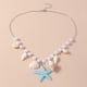 thumbnail image 4 of Collar de Estrella de mar y caracola yuxing Perla sintética amarillo, 4 of 5