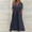 Navy plus size maxi dress a1, variant on Uscallm Women Plus Size V Neck Short Sleeve Eyelet Boho Flowy A-Line Maxi Dress Casual Solid Beach Vacation Long Dresses, Gray XL