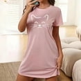 thumbnail image 2 of Tnhcen Women's Large Size Milk Silk Loungewear Double-Sided Brushed Short Dress Round Neck Short Sleeve Summer Cute Pattern Soft Polyester Spandex S-2XL, 2 of 5