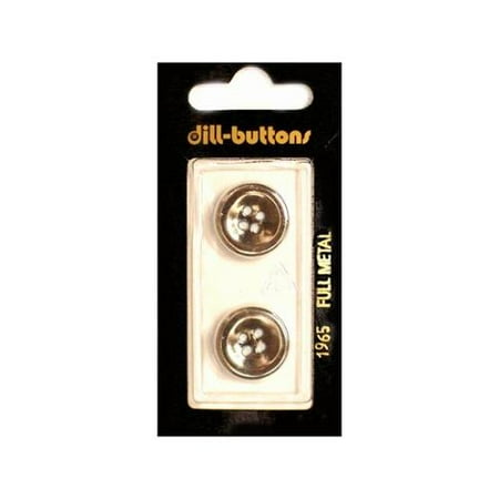 - Dill Buttons 18mm 2pc 4 Hole Metal Antique Silver