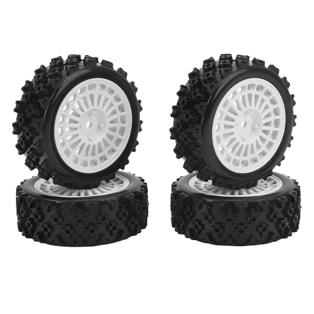 4 Uds neumáticos de rueda RC textura cóncavoconvexa Material de goma amortiguación rendimiento neumáticos RC para coche deportivo plano 1/10