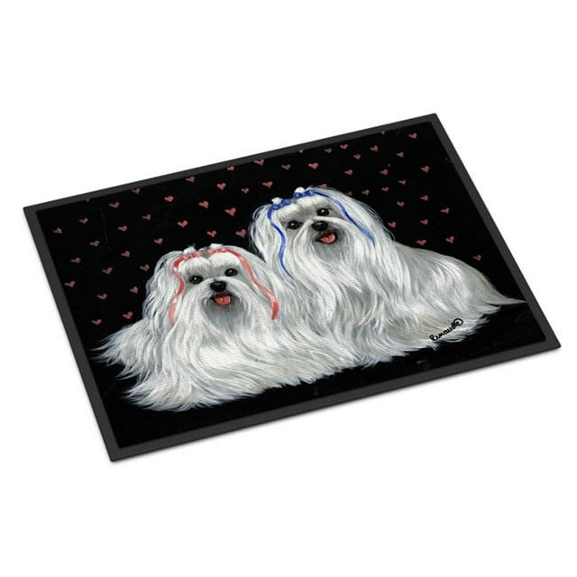 Carolines Treasures PPP3263JMAT Tapis Maltese Sweethearts Intérieur Ou Extérieur 24 x 36 Po.
