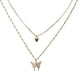 thumbnail image 2 of Collar de plata esterlina con forma de mariposa de doble capa para mujer, colgante de joyería de cadena de clavícula de alta gama de nicho, 2 of 6