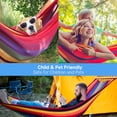 thumbnail image 4 of Double Camping Hammock - Outdoor Portable Cotton Hammock with Two Anti Roll Balance Beam, Max 500 lbs Weight Capacity,Perfect for Camping, Hiking, and Travel - Red, 4 of 7