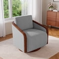 thumbnail image 5 of UIXE Swivel Barrel Chair, Chenille Accent Chairs Upholstered Club Armchair for Living Room, Contemporary Arm Chair Bedroom Reading Seat Nook Single Sofa with Back Pillow - Light Gray, 5 of 6