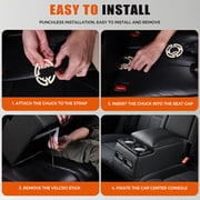 Universal Rear Bench Seat Car Center Console Truck Seat Organizer Storage Back Seat Car Organizer with Cup Holder Large Storage Box Central Armrest Box (Carbon Fibre)