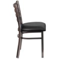 thumbnail image 3 of HERCULES Series Clear Coated Ladder Back Metal Restaurant Chair - Black Vinyl Seat, 3 of 9