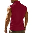 thumbnail image 4 of CIENVNSTG Vintage Shirts for Men Zipper Vest Sleeveless Vest Hiking Tops Red S, 4 of 4