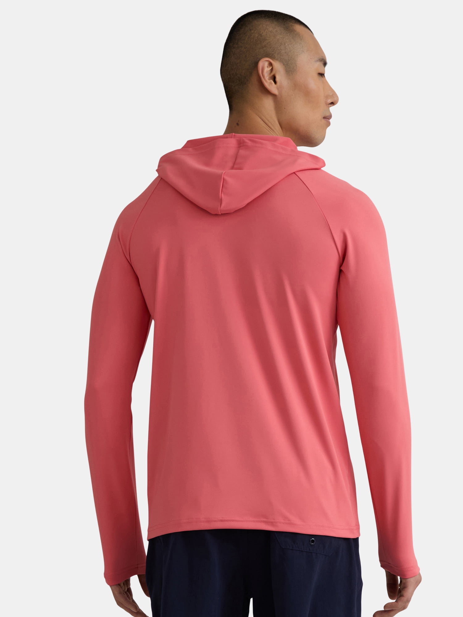 George Men's and Big Men's Hooded Sun Shirt with Long Sleeves, UPF 50+, Sizes S-3XL