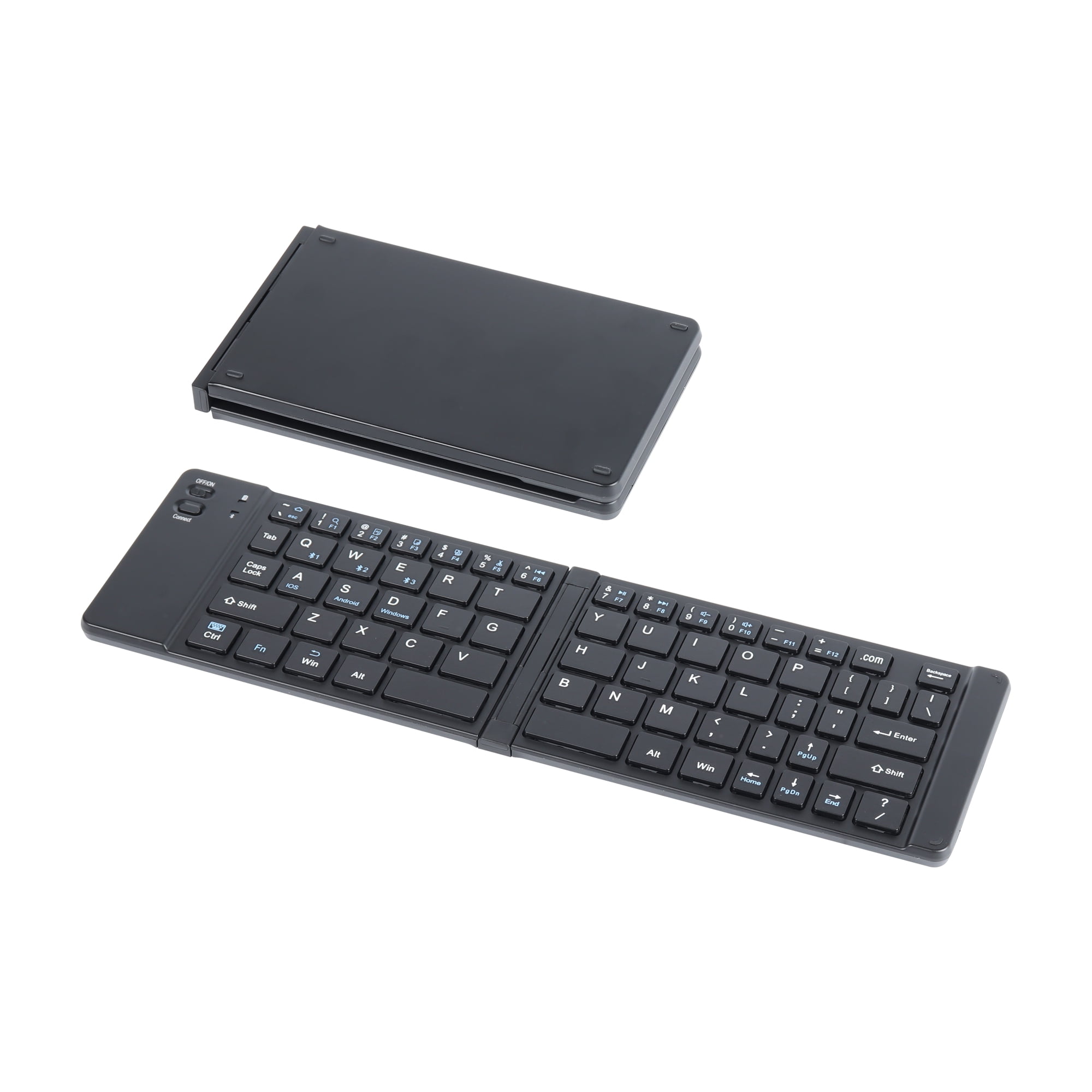 Dpisuuk Foldable Bluetooth Keyboard Portable Ultra Slim Multi Device Wireless Keyboard 66 Keys Pocket Size Rechargeable Keyboard Cordless Keyboard for Laptop Tablet PC (Black)