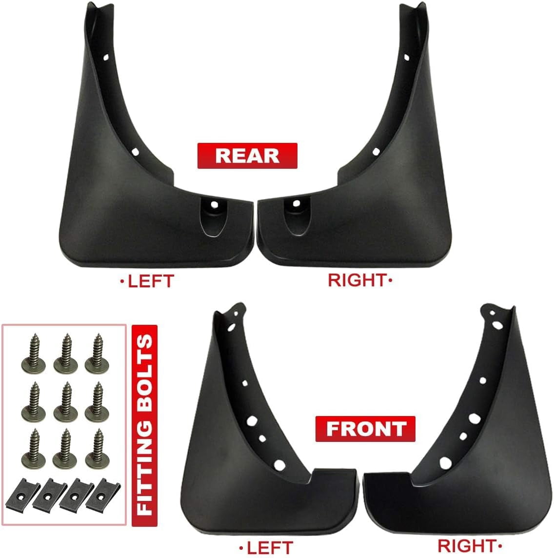 A-Premium Splash Guard Mud Flaps Replacement for Buick Enclave 2008-2017 Front and Rear 4-PC Set