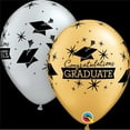 thumbnail image 1 of Qualatex 89734 11 in. Congratulations Graduate Cap Latex Balloon, Silver & Gold, 1 of 3