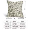 thumbnail image 5 of Brown Green Floral Pillow Covers 20x20 Inch Set of 2, Rustic Cottage Style Cute Flower Block Print Decorative Throw Pillow Cases Cushion Covers Vintage Decoration Gift Farmhouse Sofa Couch Bed Decor, 5 of 6