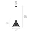 thumbnail image 4 of 52177BK Kichler Lighting Zailey - 1 Light Pendant-14.25 Inches Tall and 16 Inches Wide-Black Finish, 4 of 6