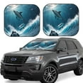 thumbnail image 6 of Kdxio Ice Blue Ocean Cute Dolphin A Print 2-Piece Sun Shade Front Windshield - Foldable Car Front Window Sunshades for Most Sedans SUV Truck, 6 of 6