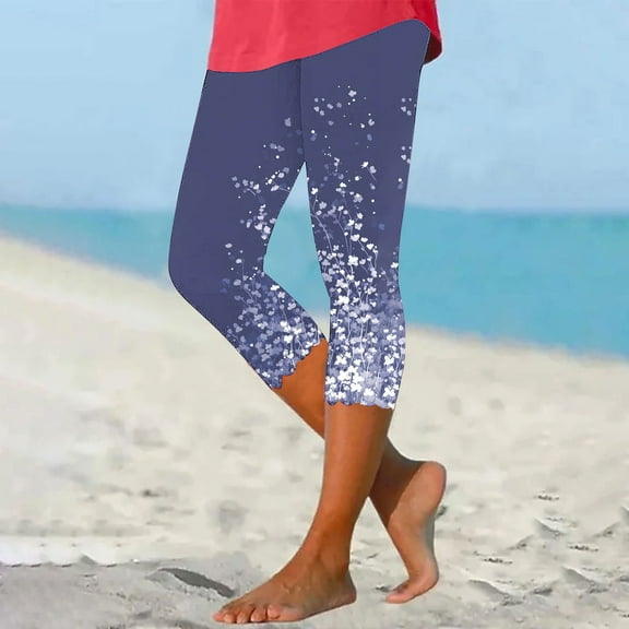 Patlollav Yoga Pants for Women Summer High Waisted Capris Matching Slim Fitting Gym Pants